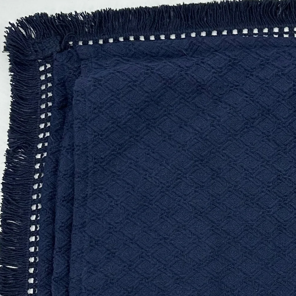 Lamont Home Woven Jacquard Collection Cotton Blend Blue Standard Sham Set of 2